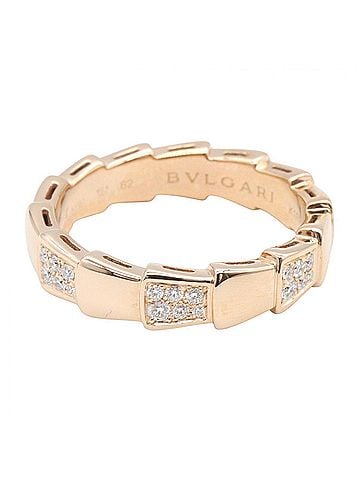 Bvlgari Bulgari BVLGARI Serpenti Viper Ring Diamond Jewelry 18KPG (Pink Gold) Men's Women's Gold Tone Clear (view 2)
