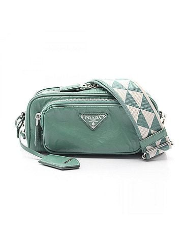 Prada Prada PRADA Triangle Plate Shoulder Bag Handbag Leather Women's Green 1BH198 (view 1)