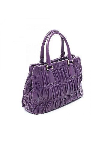 Prada Prada handbag, leather, women's, purple. (view 2)