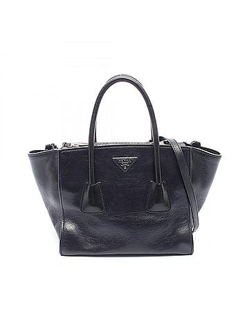 Prada Prada GLACE'CALF 2WAY Handbag, Leather, Women's, Black (B2625M) (view 1)