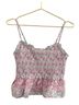 LoveShackFancy 100% Cotton Floral Pink White Tank Top Size L - photo 1