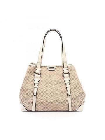 Céline Celine Macadam Tote Bag Handbag, Canvas and Leather, Women's, Beige/Ivory (view 1)