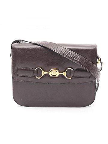 Céline Celine Macadam Shoulder Bag/Handbag, Leather, Women's, Brown (view 1)