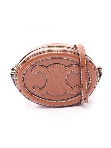 Céline Celine Triomphe Oval Purse Cuile Shoulder Bag Handbag Leather Women's Brown 10I703DPQ (view 1)