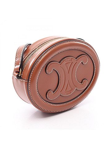 Céline Celine Triomphe Oval Purse Cuile Shoulder Bag Handbag Leather Women's Brown 10I703DPQ (view 2)