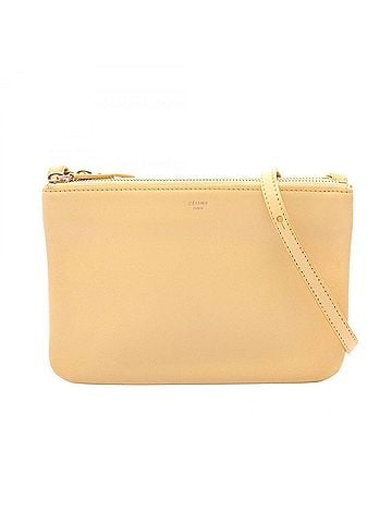 Céline Celine Trio Small Shoulder Bag/Handbag, Leather, Women's, Yellow (view 1)