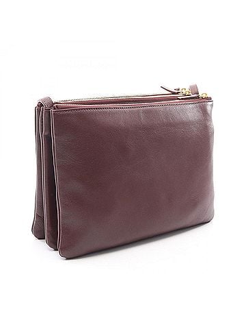 Céline Celine Trio Large Shoulder Bag/Handbag, Leather, Women's, Bordeaux (171453) (view 2)