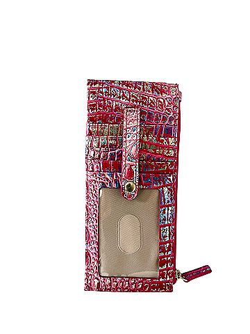 Brahmin Magenta Wonderland Melbourne Credit Card Leather Wallet (view 2)