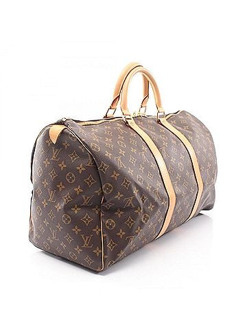 Louis Vuitton Louis Vuitton Keepall 50 Monogram Boston Bag Handbag, Coated Canvas Leather, Men's/Women's, Brown, M41426 (view 2)