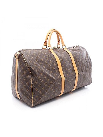 Louis Vuitton Louis Vuitton Keepall 55 Monogram 2-Way Boston Bag/Handbag, Coated Canvas and Leather, Men's/Women's, Brown, M41424 (view 2)