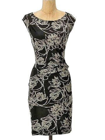 Leifsdottir Floral Anthropologie Black Casual Dress (view 2)