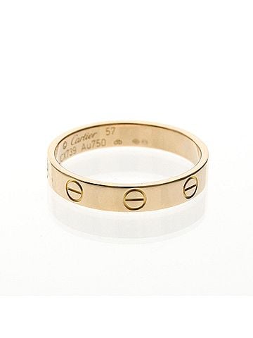 Cartier Cartier Mini Love Ring Pink Gold (18K) Fashion No Stone Band Ring Pink Gold (view 1)