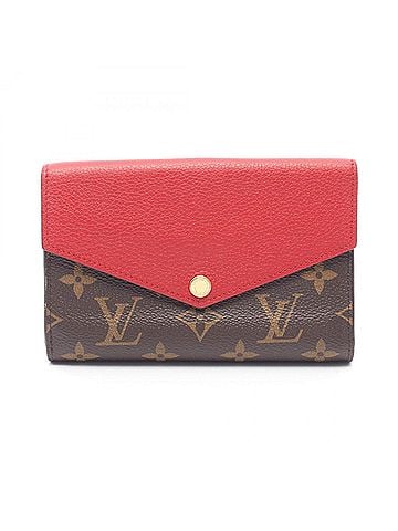 Louis Vuitton Louis Vuitton Portefeuille Pallas Compact Monogram Bi-fold Wallet, Leather, Women's, Brown/Red, M60140 (view 1)