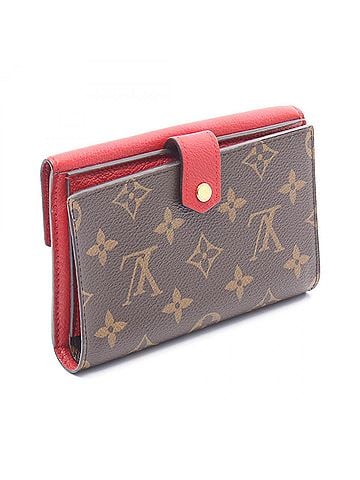 Louis Vuitton Louis Vuitton Portefeuille Pallas Compact Monogram Bi-fold Wallet, Leather, Women's, Brown/Red, M60140 (view 2)