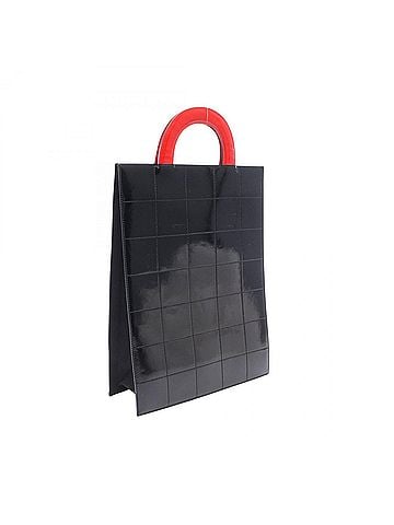 Chanel Chanel Mademoiselle Chocolate Bar Tote Bag/Handbag, Leather, Patent Women's, Red, White, Black (view 2)