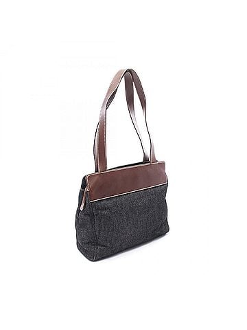 Chanel Chanel Coco Mark Tote Bag, Handbag, Denim Leather, Women's, Black/Brown (view 2)