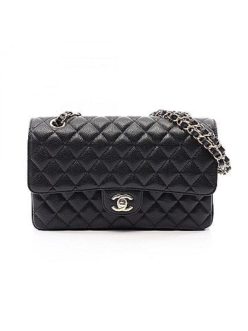 Chanel Chanel Matelassé Double Flap Shoulder Bag/Handbag, Calfskin Leather, Women's, Black (view 1)