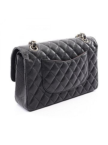 Chanel Chanel Matelassé Double Flap Shoulder Bag/Handbag, Calfskin Leather, Women's, Black (view 2)