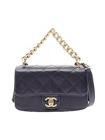 Chanel Chanel Matelassé 2-Way Shoulder Bag/Handbag, Leather, Women's, Navy (view 1)