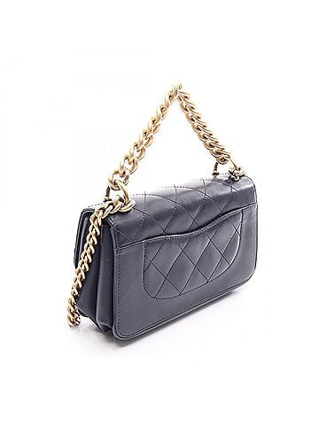 Chanel Chanel Matelassé 2-Way Shoulder Bag/Handbag, Leather, Women's, Navy (view 2)