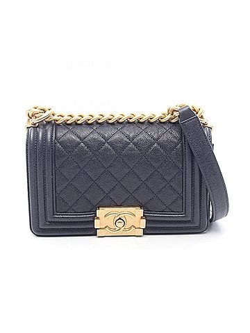 Chanel Chanel Boy Small Shoulder Bag/Handbag, Calfskin Leather, Women's, Navy, A67085 (view 1)