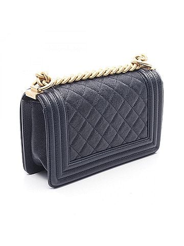 Chanel Chanel Boy Small Shoulder Bag/Handbag, Calfskin Leather, Women's, Navy, A67085 (view 2)