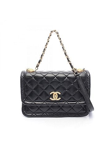 Chanel Chanel Matelassé Shoulder Bag/Handbag, Lambskin Leather, Women's, Black (view 1)