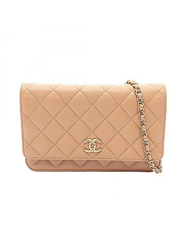Chanel Chanel Matelassé Shoulder Bag/Handbag, Calfskin Leather, Women's, Beige (view 1)