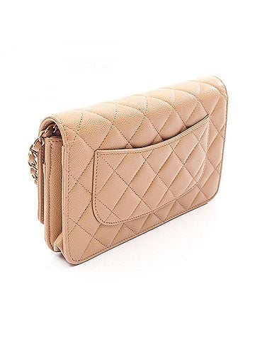 Chanel Chanel Matelassé Shoulder Bag/Handbag, Calfskin Leather, Women's, Beige (view 2)