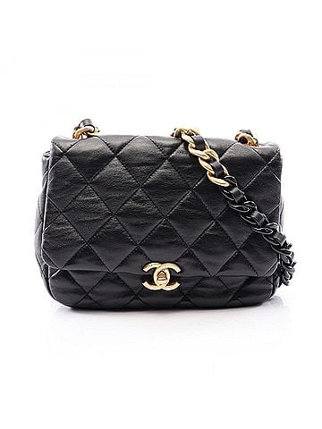 Chanel Chanel Matelassé Combination Hardware Shoulder Bag Handbag Leather Women's Black (view 1)