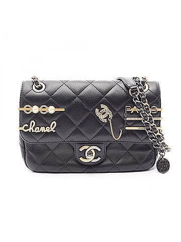 Chanel Chanel Matelassé Combination Hardware Shoulder Bag Handbag Lambskin Leather Women's Black AS2978 (view 1)