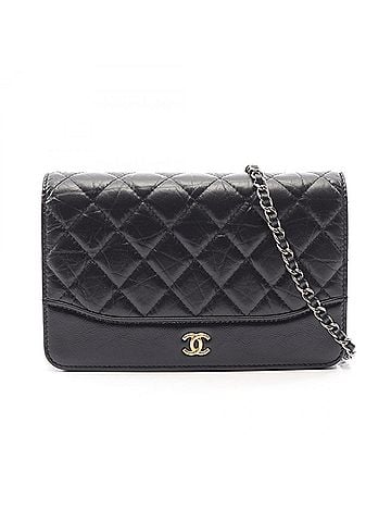 Chanel Chanel Gabrielle de Combination Hardware Shoulder Bag Handbag Shiny Calfskin Women's Black (view 1)