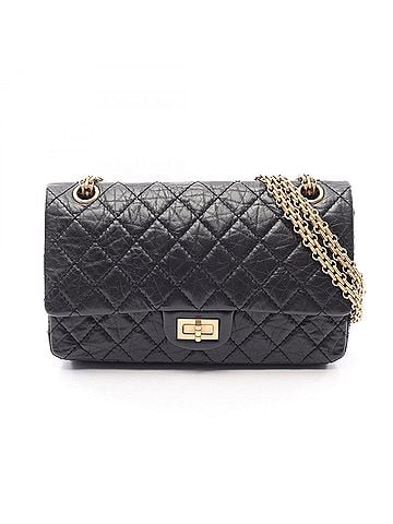 Chanel Chanel 2.55 Matelassé Mademoiselle Chain Shoulder Bag/Handbag, Calfskin Leather, Women's, Black (view 1)