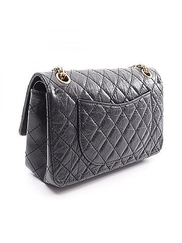 Chanel Chanel 2.55 Matelassé Mademoiselle Chain Shoulder Bag/Handbag, Calfskin Leather, Women's, Black (view 2)