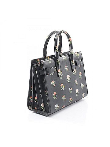 Saint Laurent Yves Saint Laurent Saint Laurent Paris Sac de Jour Nano Flower Print 2-Way Handbag, Leather, Women's, Black/Multicolor (view 2)