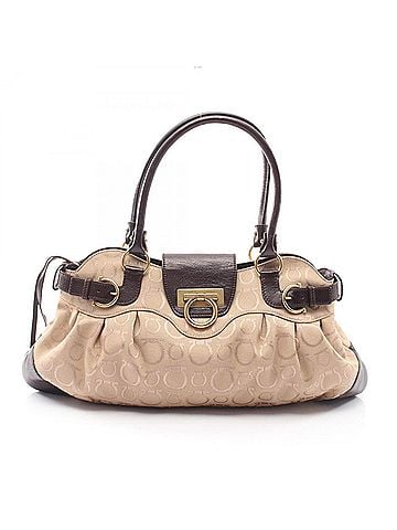Salvatore Ferragamo Salvatore Ferragamo Gancini Shoulder Bag/Handbag, Canvas and Leather, Women's, Beige/Brown, 21 6325 (view 1)