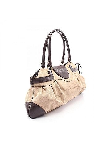 Salvatore Ferragamo Salvatore Ferragamo Gancini Shoulder Bag/Handbag, Canvas and Leather, Women's, Beige/Brown, 21 6325 (view 2)