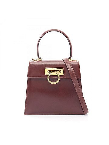 Salvatore Ferragamo Salvatore Ferragamo Gancini 2-Way Handbag, Leather, Women's, Brown, 21 2193 (view 1)