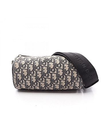 Christian Dior Christian Dior Oblique Roller Shoulder Bag/Handbag, Canvas and Leather, Women's, Beige/Navy (view 1)