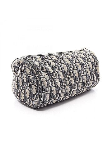 Christian Dior Christian Dior Oblique Roller Shoulder Bag/Handbag, Canvas and Leather, Women's, Beige/Navy (view 2)