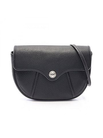 Christian Dior Christian Dior CD logo shoulder bag/handbag, leather, women's, black. (view 1)
