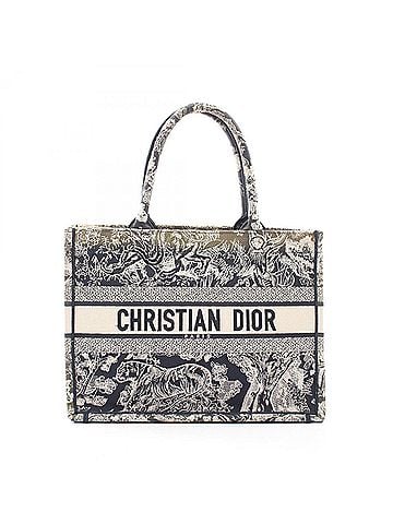 Christian Dior Christian Dior BOOK TOTE Medium Toile de Jouy Canvas Tote Bag Handbag for Women, Navy/White (view 1)