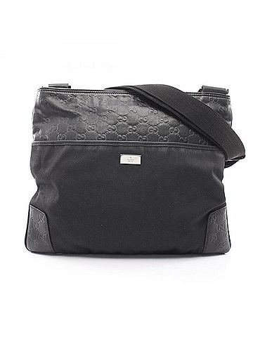 Gucci Gucci Guccissima Shoulder Bag Handbag Canvas Leather Men's Women's Black 161822 (view 1)