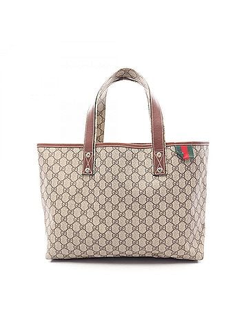 Gucci Gucci GG Supreme Sherry Line Tote Bag Handbag, Coated Canvas Leather, Women's, Beige/Brown, 211134 (view 1)