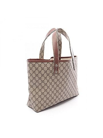 Gucci Gucci GG Supreme Sherry Line Tote Bag Handbag, Coated Canvas Leather, Women's, Beige/Brown, 211134 (view 2)