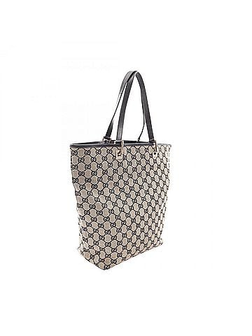 Gucci Gucci GG Canvas Tote Bag Handbag Leather Women's Beige/Black 0021098 (view 2)