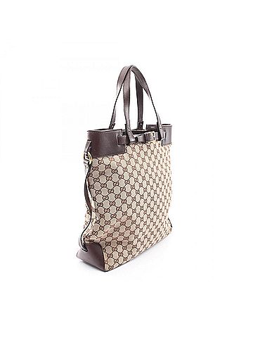 Gucci Gucci GG Canvas Tote Bag Handbag Leather Women's Beige/Brown 107756 (view 2)