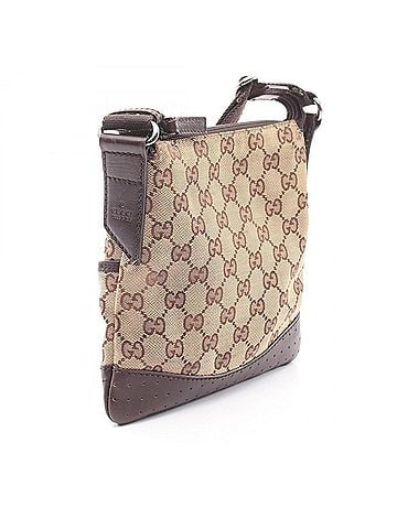 Gucci Gucci GG Canvas Shoulder Bag/Handbag, and Leather, Women's, Beige/Brown, 147671 (view 2)