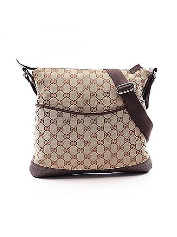 Gucci Gucci GG Canvas Shoulder Bag/Handbag, and Leather, Women's, Beige/Brown, 145857 (view 1)