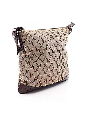 Gucci Gucci GG Canvas Shoulder Bag/Handbag, and Leather, Women's, Beige/Brown, 145857 (view 2)